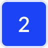 number two icon with blue background