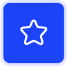 star outline icon with blue background